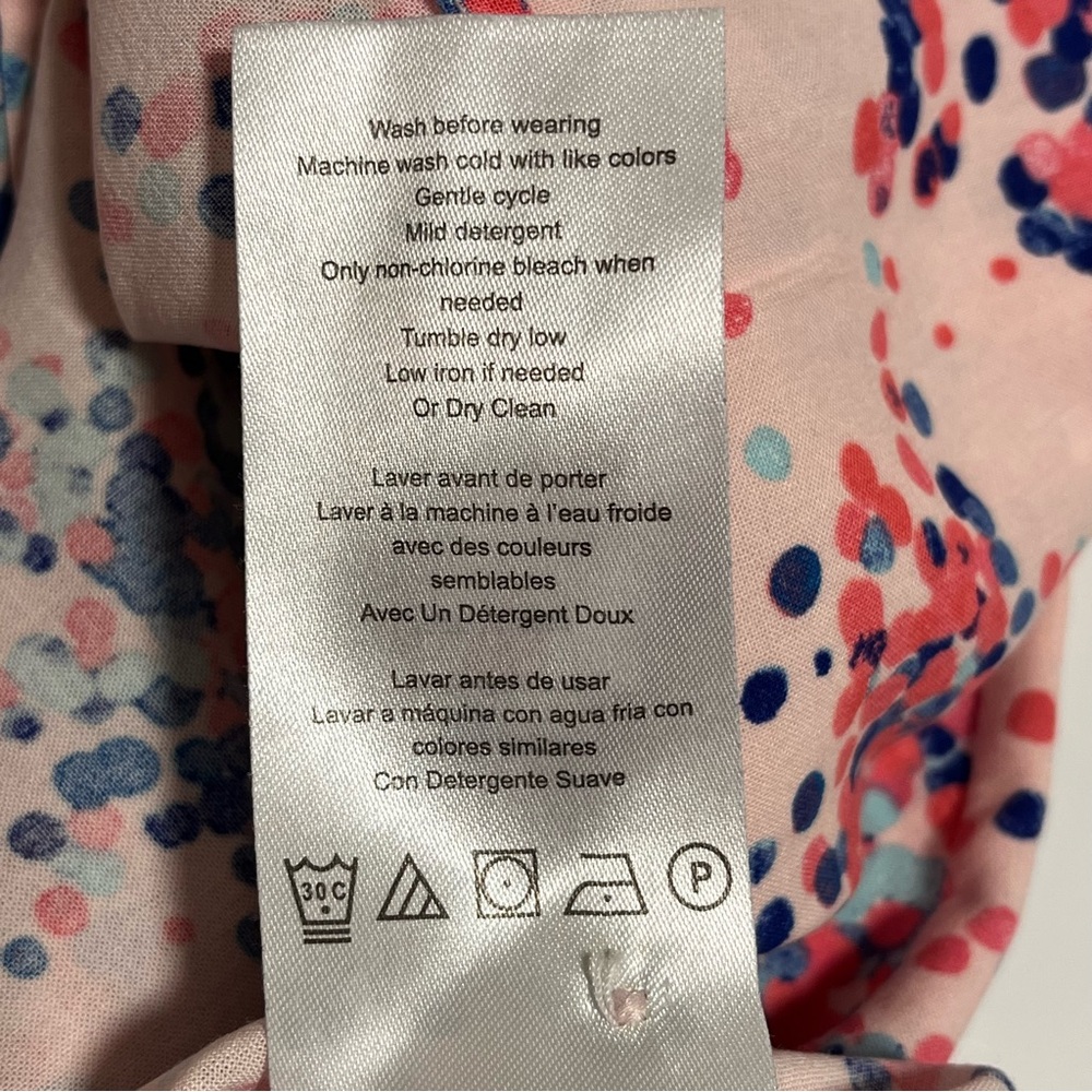 Motherhood Maternity Stylish Vibrant Long Sleeves, Sz S, Pink and Blue Dots - Picture 8 of 8